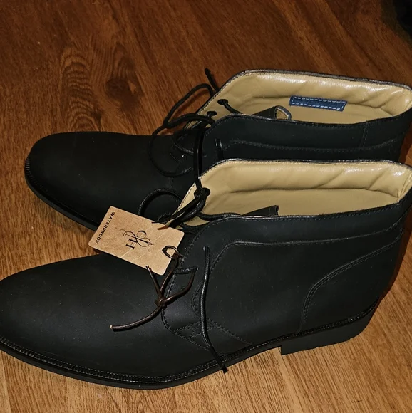 Cole Haan Stanton Chukka II Black Waterproof Boots Men's Size 8 - Picture 4 of 10